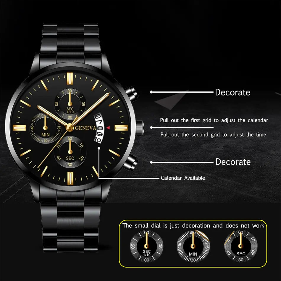 Geneva/McyKcy Stainless Steel Watches